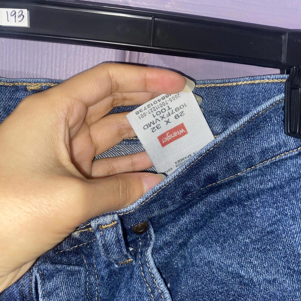 Wrangler Vintage 90s Jeans 29x32 Dark Wash Straight Leg Y2K Streetwear Fall Mood - Picture 3 of 3